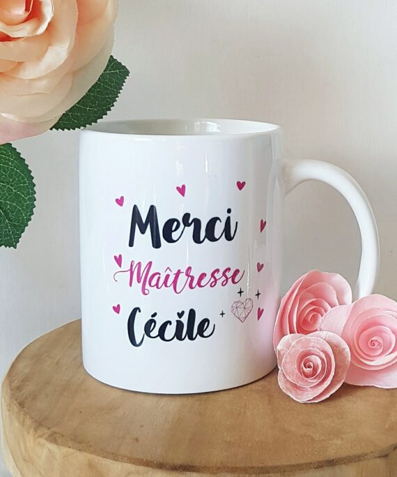 Mug Texte et petits coeurs