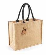 Sac en toile de jute, poignées en coton colorées ma personnalisation