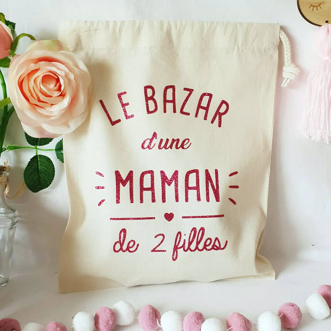 Petit sac pochon Le petit bazar d’une maman – Cré'easy