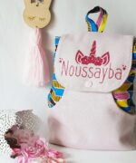 Mini sac à dos wax tissus rose Licorne