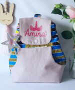 Mini sac à dos wax tissus rose Licorne