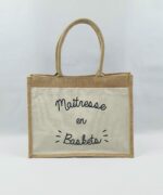 Sac shopping en toile de jute avec poche avant en coton En baskets