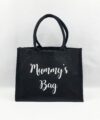Sac en toile de jute noir Mummy’s bag