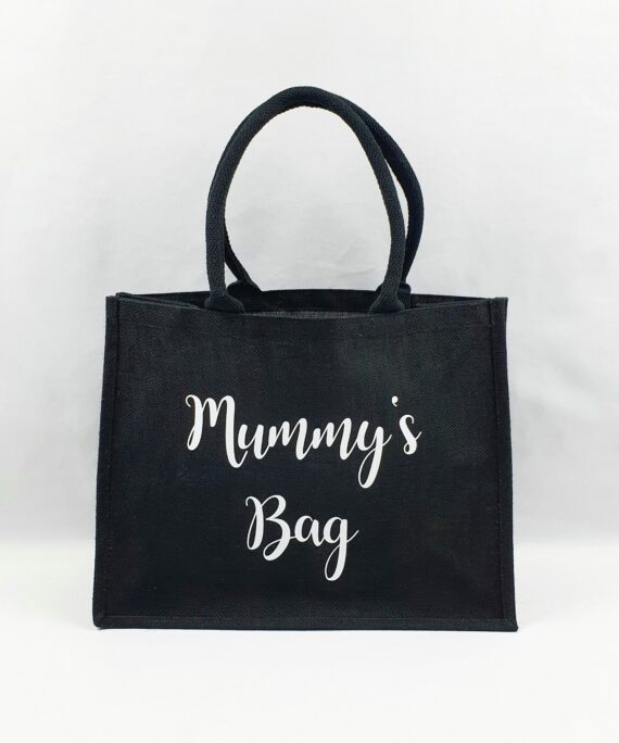 Sac en toile de jute noir Mummy’s bag