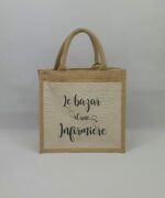 Sac shopping en toile de jute avec poche avant en coton Infirmière