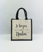 Sac en toile de jute et coton bicolore Le bazar