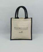 Sac en toile de jute et coton bicolore Madame-Mademoiselle