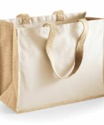 Cabas en toile de jute et coton bicolore Chanel Work Bag