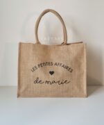 Petit sac shopping personnalisé en toile de jute - 20x20x12cm - WELLS