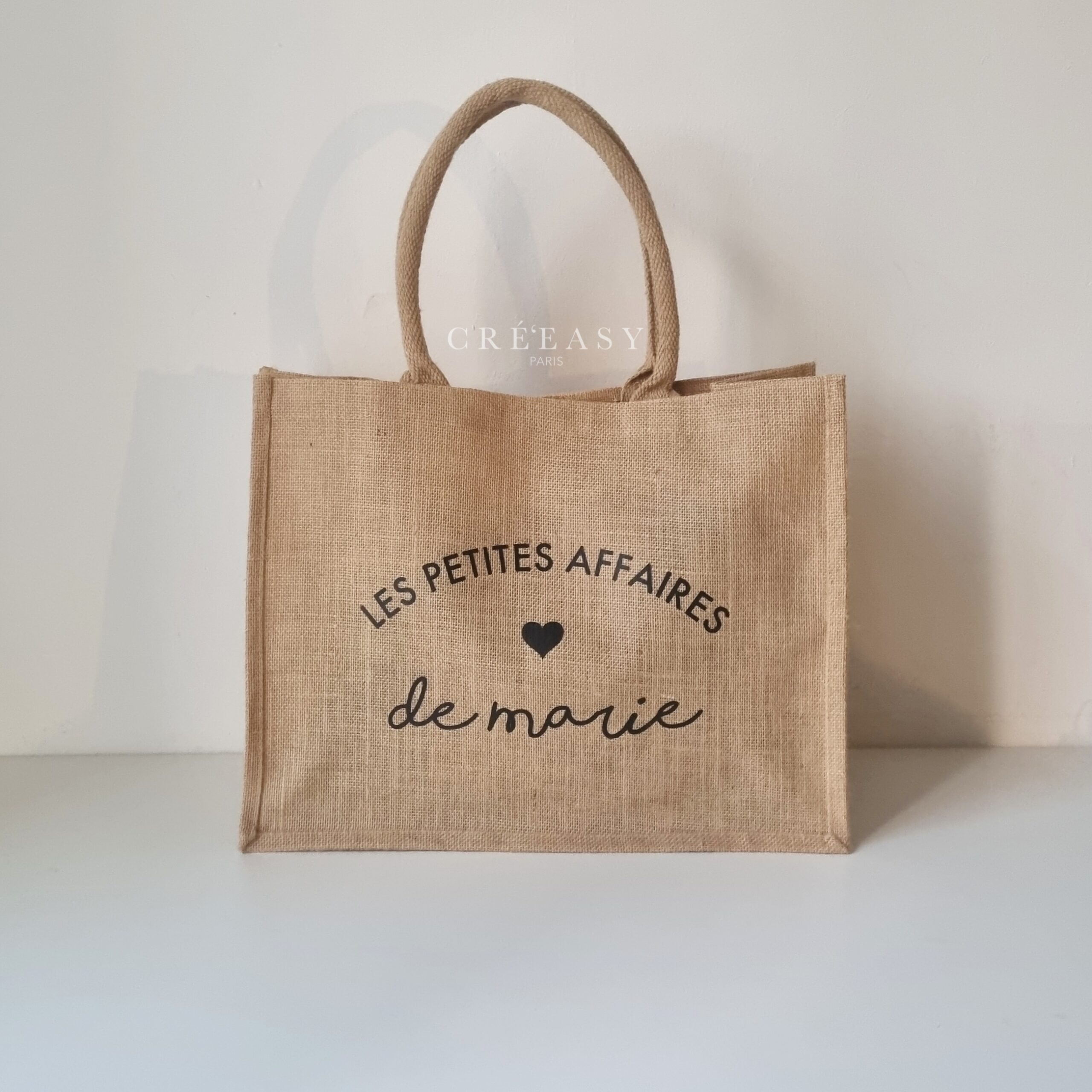 Sac en toile de jute 14 L personnalisé à votre texte