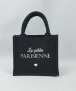 Sac en toile de jute noir La petite