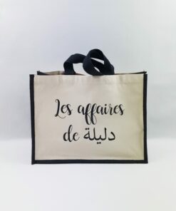 Sac en toile de jute et coton bicolore Madame-Mademoiselle – Cré'easy