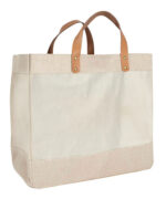 Sac en jute et coton, anses en cuir This is my