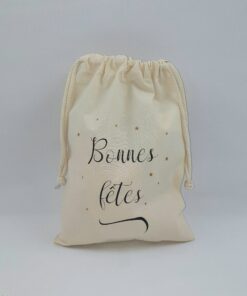 Sac pochon cadeaux Bonnes fêtes