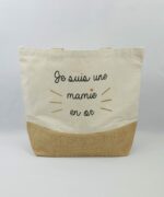 Sac en toile de jute et coton XL Je suis une