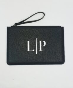 Trousse pochette en simili cuir Initiale