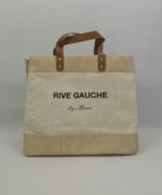 Sac en jute et coton, anses en cuir Rive gauche by