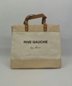 Sac en jute et coton, anses en cuir Rive gauche by