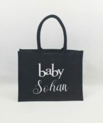 Sac en toile de jute noir Baby