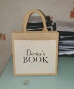 Sac shopping en toile de jute avec poche avant en coton Book