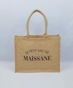 Grand sac en jute personnalisé  ♥ écriture noire - L'Instant Créatif