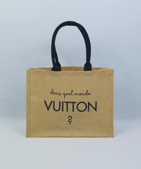 Sac en toile de jute, poignées en coton colorées Dans quel monde vuitton