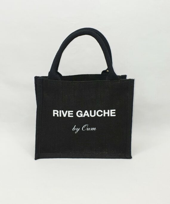 Sac en toile de jute noir Rive gauche by