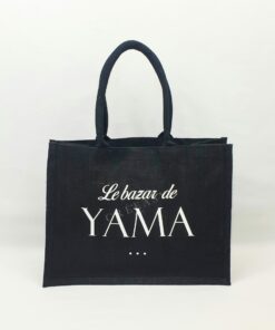 Sac en toile de jute noir Amiena