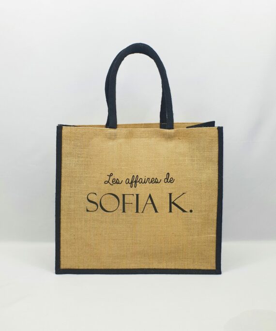 Sac en jute bicolore Les affaires