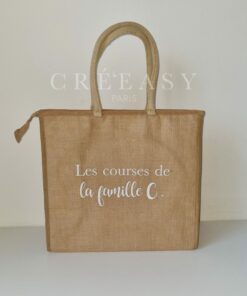 Sac isotherme en jute Les courses