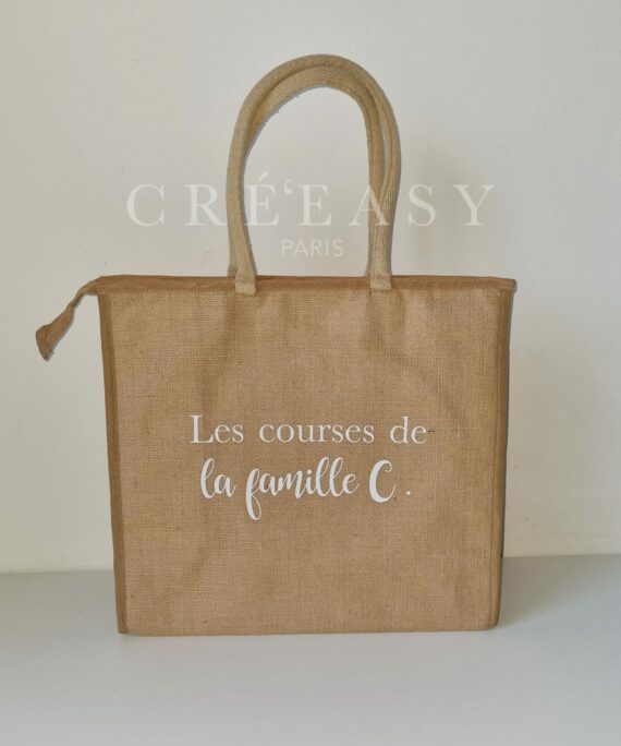 Sac isotherme en jute Les courses