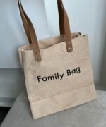 Sac en juco, anses en cuir Family Bag