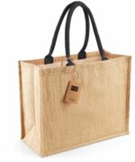 Sac en toile de jute, poignées en coton colorées Be madame