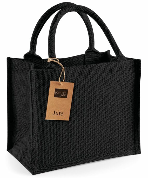 Sac en toile de jute noir This is my