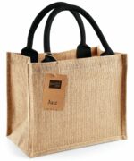 Sac en toile de jute, poignées en coton colorées Je suis une super