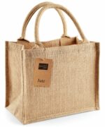 Sac en toile de jute, poignées en coton colorées Fleurs de mariage