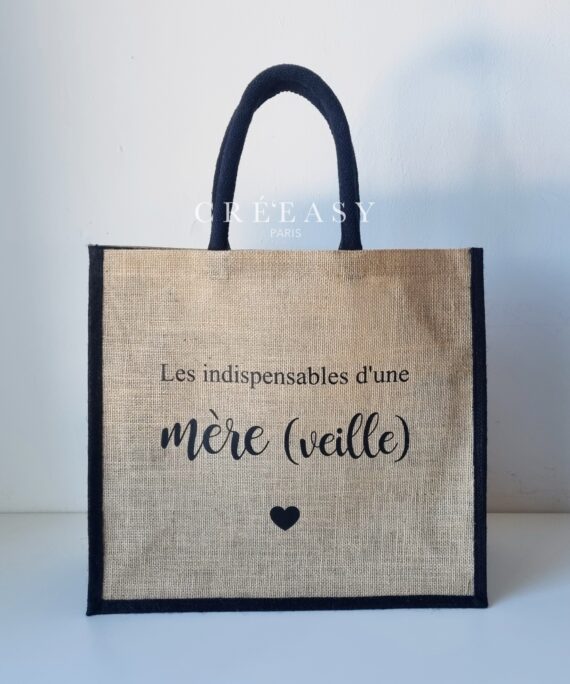 Sac en jute bicolore Mère (Veille)