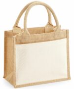 Sac shopping en toile de jute avec poche avant en coton Oummi