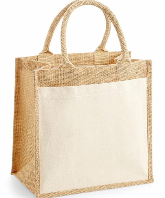 Sac shopping en toile de jute avec poche avant en coton ma personnalisation