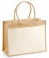 Sac shopping en toile de jute avec poche avant en coton En baskets