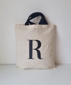 Tote bag anses colorées Initiale