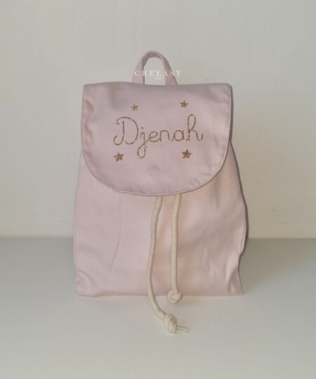 Petit sac à dos en coton bio Prénom
